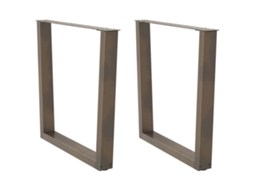 Vidaxl Pés Para Mesa De Jantar Em Formato De V, 2 Peças, Aço Natural, 80x(72-73,3) Cm, Aço
