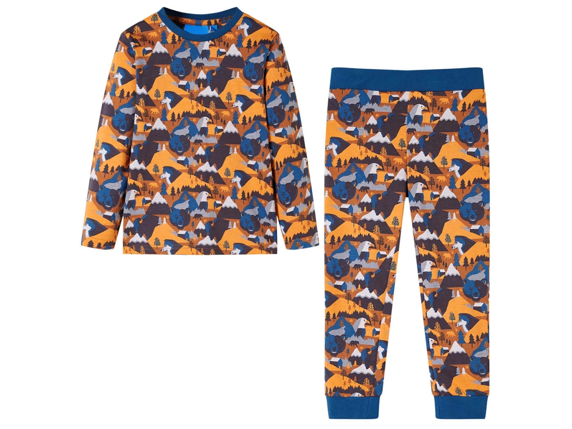 Pijama De Manga Comprida Para Criança Conhaque 116