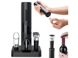 Conjunto De Abridor Vinho Elétrico, Saca, Rolhas, 6 Peças
