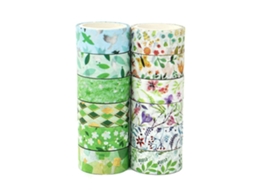 Fita Adesiva Washi, 12 Rolos, Decorativas, Fitas Washi Exclusivas Com Belos Padrões, Cores Duradouras Que Não Desbotam, Perfeitas Artesanato