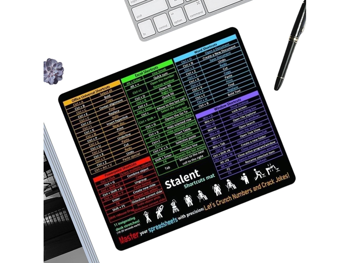 Mousepad De Mesa Macio E Sensível Com Teclas De Atalho