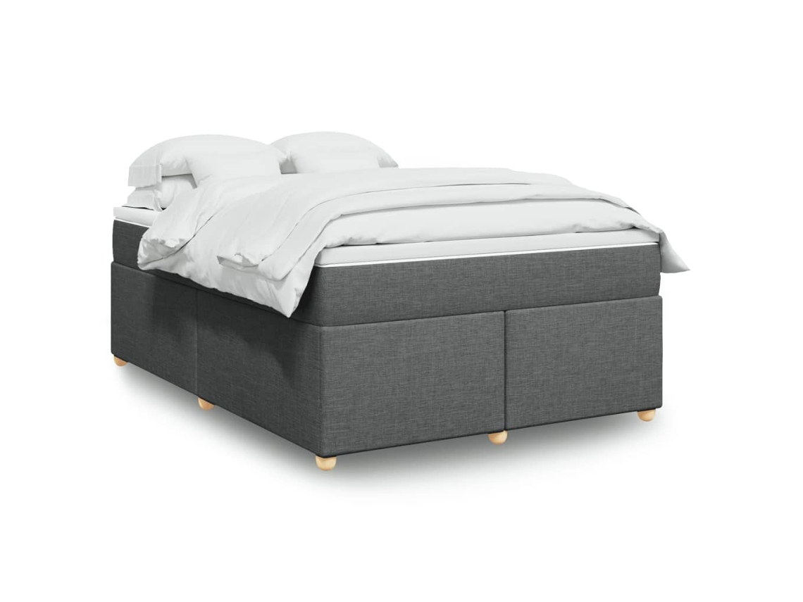 Vidaxl Cama com Molas/colchão 140x190 Cm Tecido Cinzento escuro
