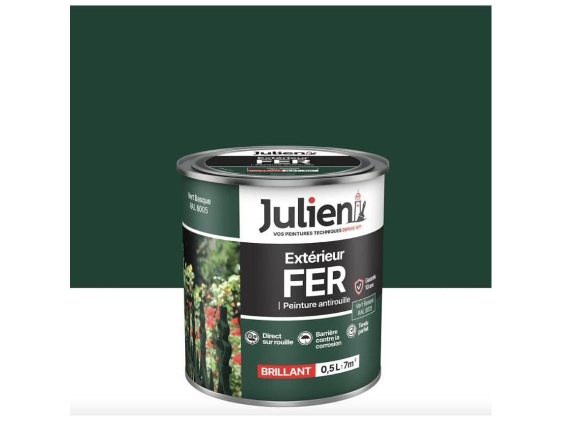 Tinta Julien Ral 6005 Brilhante 0,5l Antiferrugem Para Metais Ferrosos