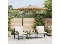 Vidaxl Guarda-sol C/ Luzes Led E Poste De Aço 268x268x226 Cm Castanho