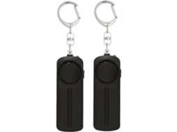 Chaveiros com Alarme de Segurança Pessoal, 130db Luz Led, Dispositivo Portátil Proteção Emergência, Preto,