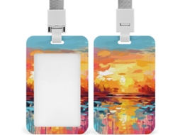 Porta Crachá Colorido E Abstrato Cartões Personalizados, À Prova D Água, Porta Identificação, Protetor