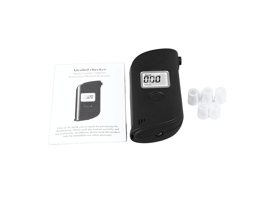 Tester de Hálito Digital Lcd com Bocal Substituível Detector de Etanol Portátil Alta Precisão | S/MARCA