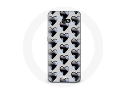 Capa para Samsung Galaxy A3 2017 Fundo de corações preto