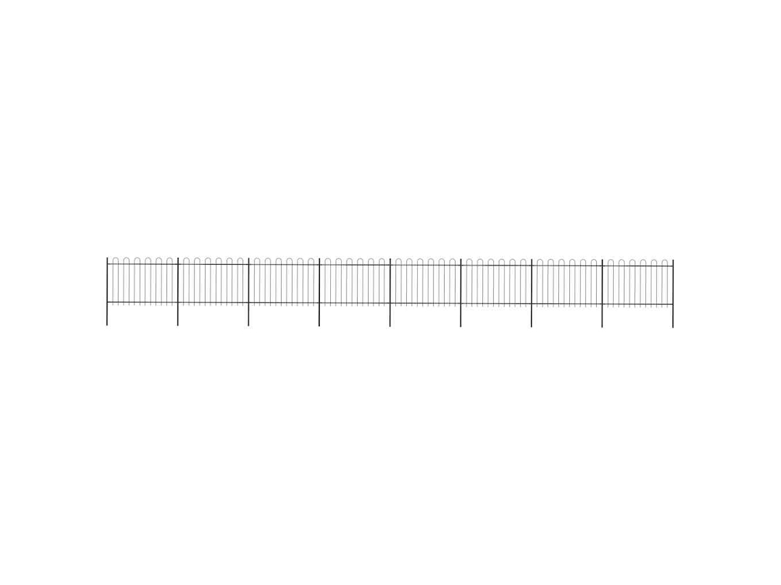 Vidaxl Cerca De Jardim Com Arco Superior Em Aço 1339 X 120 Cm, Preta