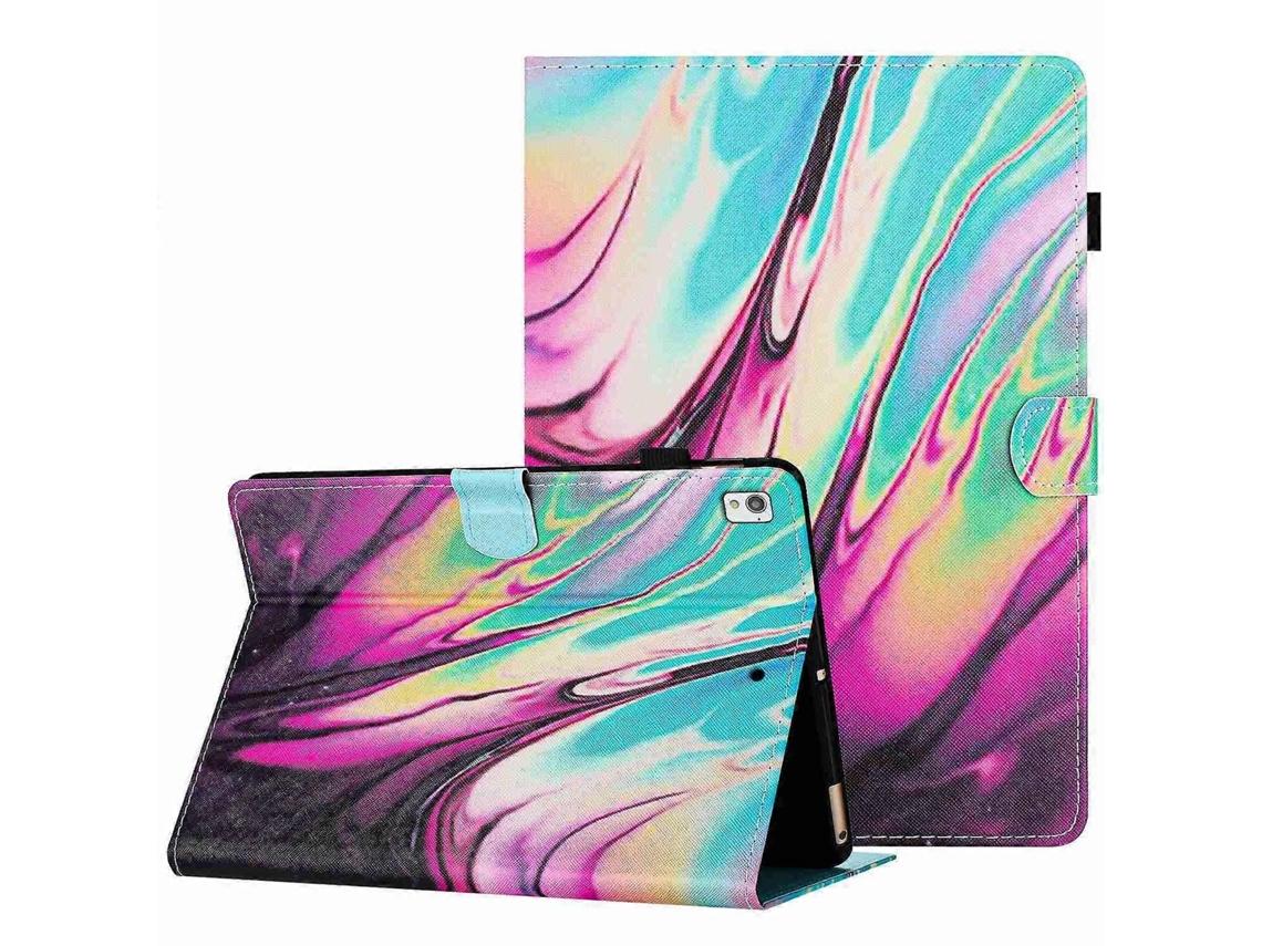 Capa de couro para tablet Webake com padrão de mármore e costura