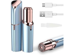 Depilador Facial Elétrico Indolor Para Mulheres, Removedor De Pelos Faciais Para Rosto, Buço E Queixo, Recarregável Via Usb, Azul.