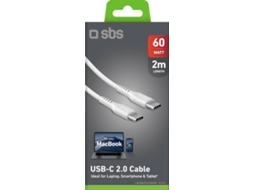 Cabo SBS USB-C (65W - 2m - Branco)
