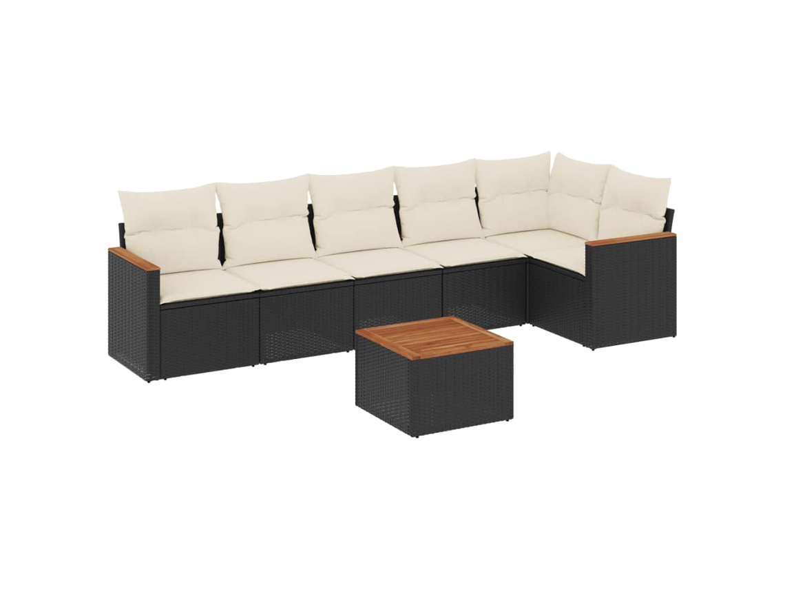 Garden Sofa Set, Garden Sofa Sets Vidaxl Preto Rattan / Vime (n/a)