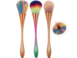 Peças Pincéis Para Pó Mineral Grandes Pincéis Para Arte De Unha Pincéis De Maquiagem Macios E Fofos Pincéis Para Base Kabuki Pincéis Coloridos 3 Cor