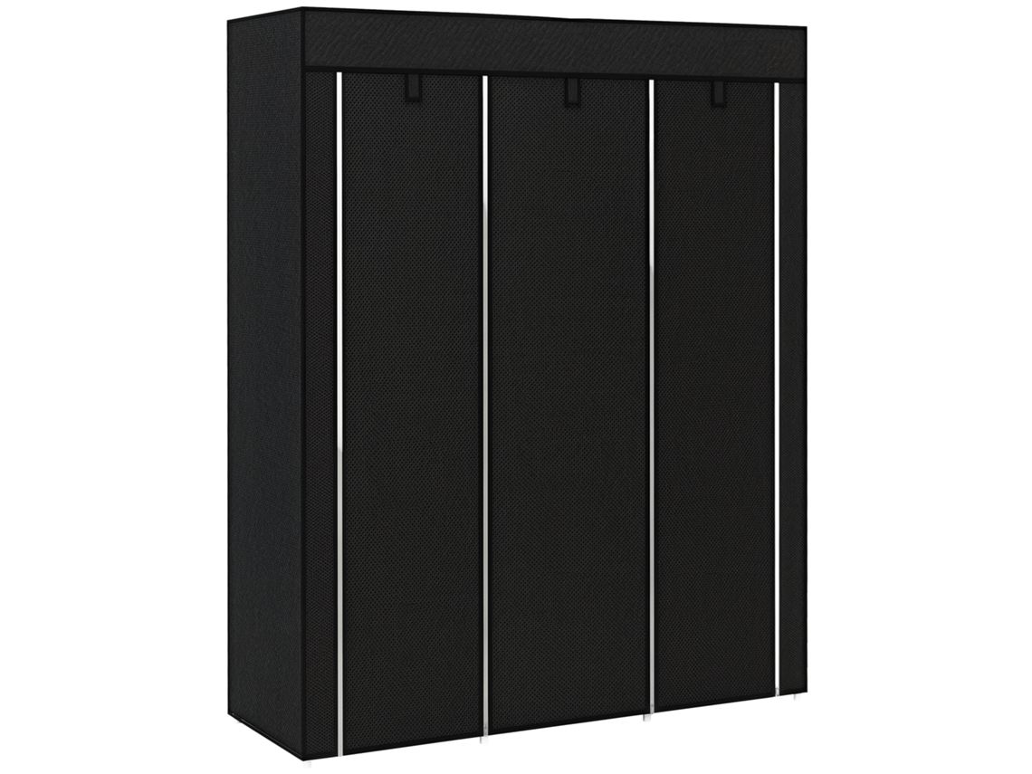 Roupeiro de Tecido Aço, Tecido Não Tecido e Pp Cor Preto 125x43x162,5 cm Homcom