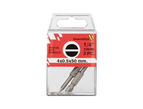 Punta Atornillar Boca Recta 1/4 2 Uds BIANDITZ