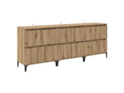 Conjunto 3 Buffet De Madeira Vidaxl Castanho Derivados De Madeira (60 X 35 X 70 Cm)