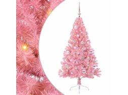 Vidaxl Árvore De Natal Artificial Pré-iluminada Rosa 150 Cm Pvc