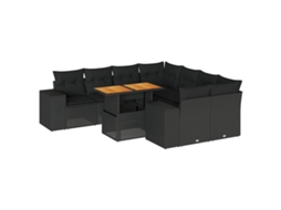 Garden Sofa Set, Garden Sofa Sets Vidaxl Preto Rattan / Vime (n/a)
