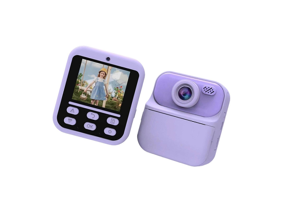 Câmera Digital Instantânea Infantil Com Impressão Térmica De 4800w Pixels E Tela De 2,4 Polegadas, Ideal Para Viagens, Na Cor Roxa.