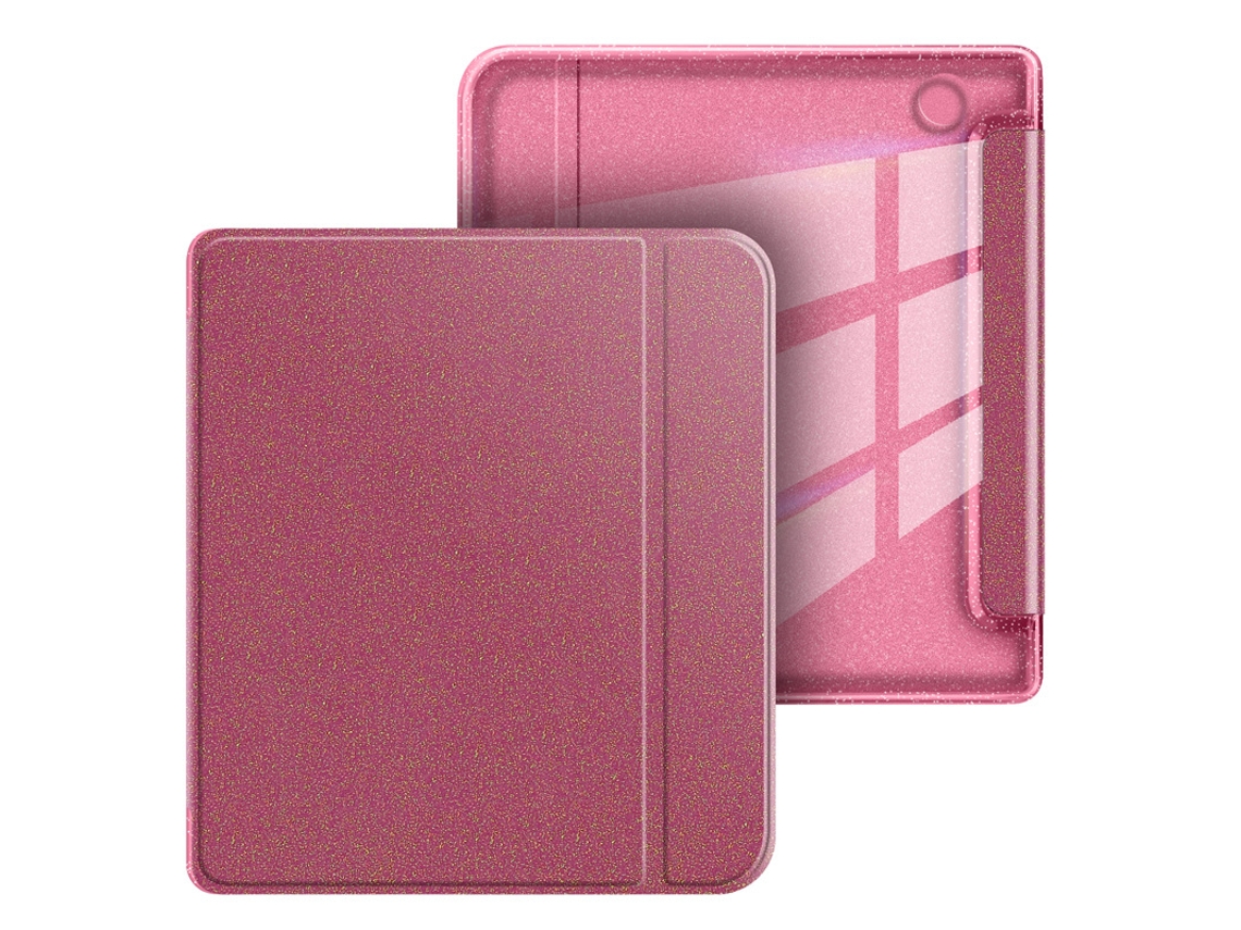 Capa para Kobo Libra 2 7 Polegadas SIURN em acrílico com glitter vermelha