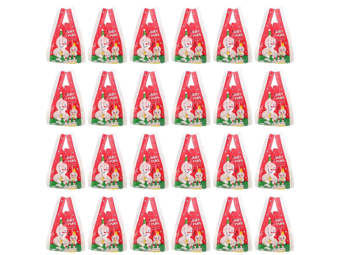 50 Unidades De Sacolas Plásticas De Natal Com Boneco De Neve Para Presentes. Nostalgia88