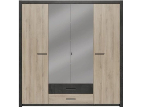 Armário - Carvalho Kronberg - 4 portas e 2 gavetas - Quarto - 198 x 203,1 x 56,6 cm DEMEYERE