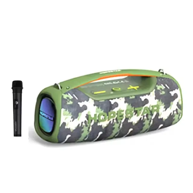 Caixa de Som Bluetooth , 100w, 15000mah, com Microfone, para Karaokê. MDUG (verde Militar)