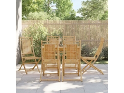 Vidaxl Conjunto De 6 Cadeiras Dobráveis De Bambu, 46x66x99 Cm.