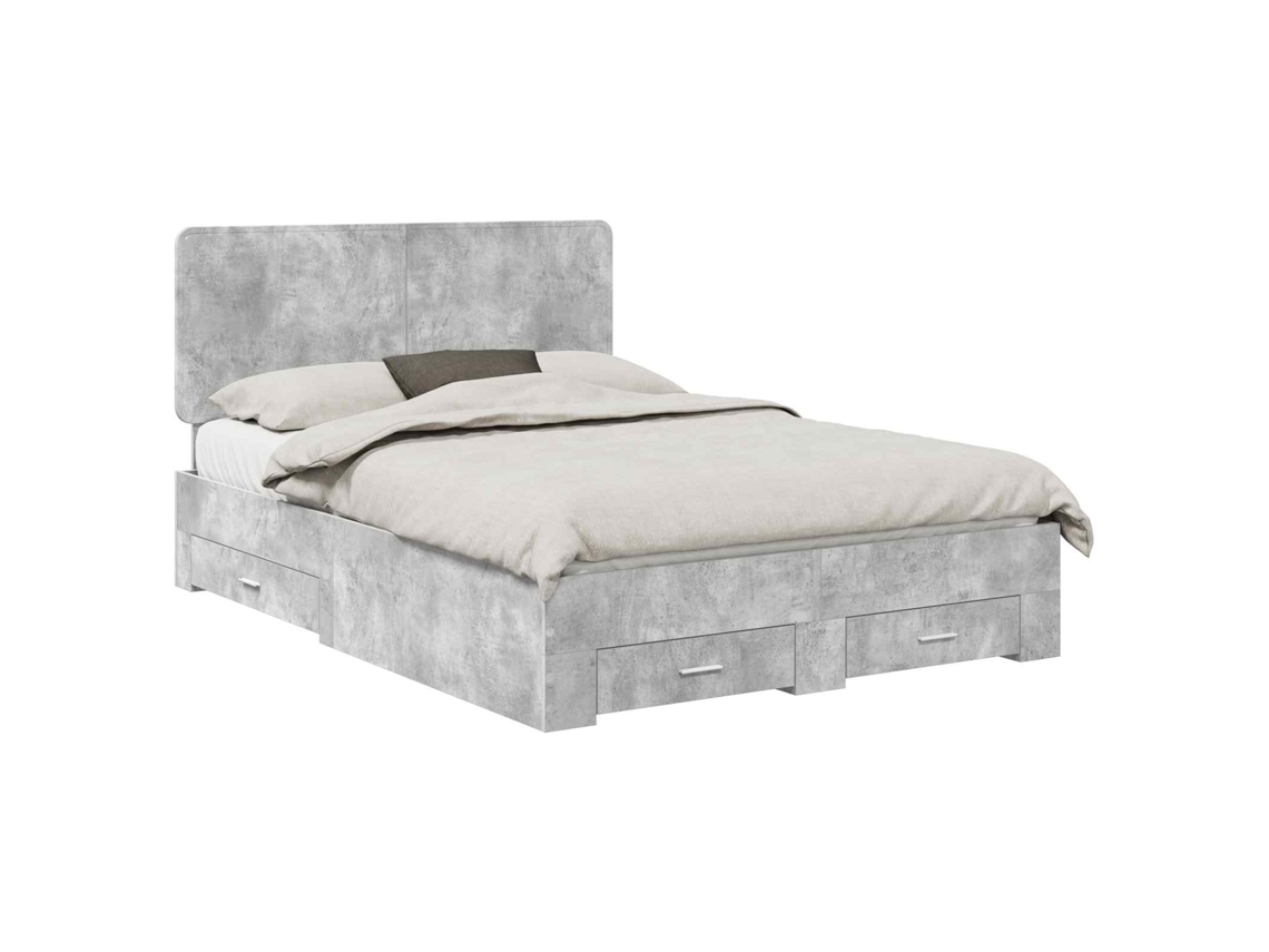 Estrutura da Cama Cinzento MAISON EXCLUSIVE em Madeira Processada 140x190 cm