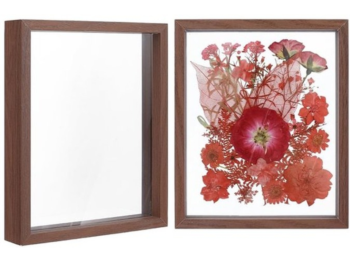 Escolha Única - Fotolijst Em Madeira - Penteada Em Madeira - Marroca - 26,7 X 21,5 X 4 Cm - Dupla Claro - Perfeito Para Decoração - Decoração De Pared