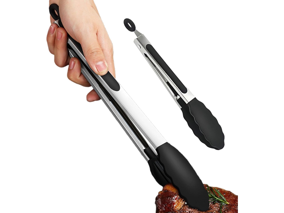 Pinça Para Alimentos 2 Peças, Utensílio Para Churrasco Em Aço Inoxidável Acessório Antiderrapante E Resistente Ao Calor