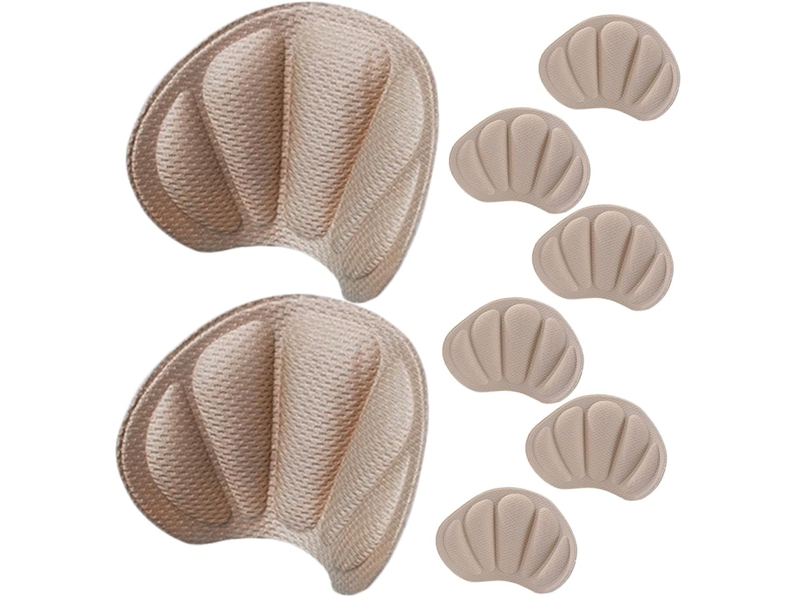 Protetores De Calcanhar Femininos, 4 Pares, Perfil Fino, Multiuso, Material De Silicone E Espuma, Adequados Para