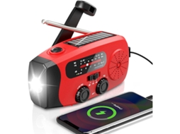 Rádio com célula solar AQUAFORGE, gerador manual 2000mah, lanterna, verde