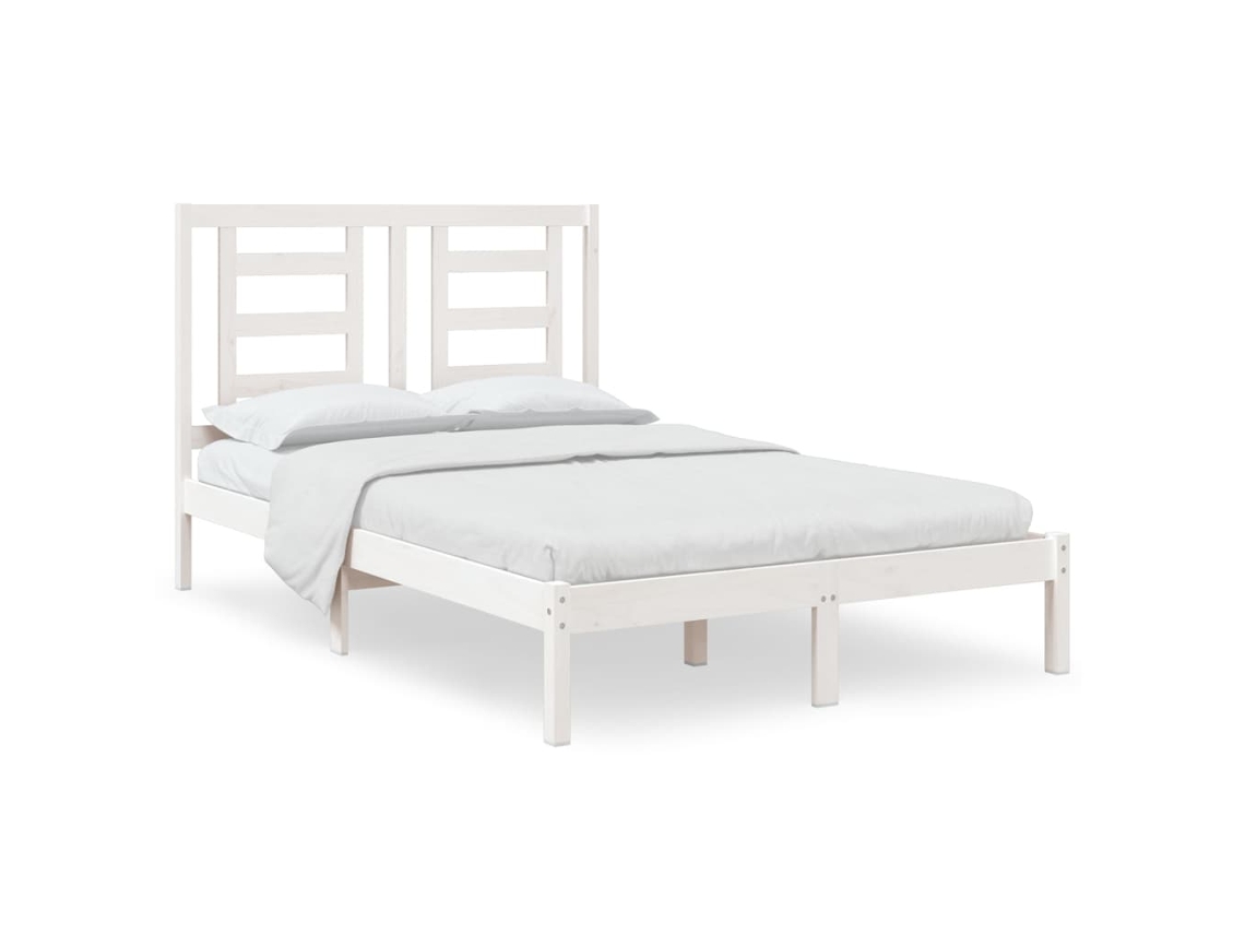 Cama Sem Colchão em Madeira de Pinho Maciça Branco MAISON EXCLUSIVE (120x200 cm)