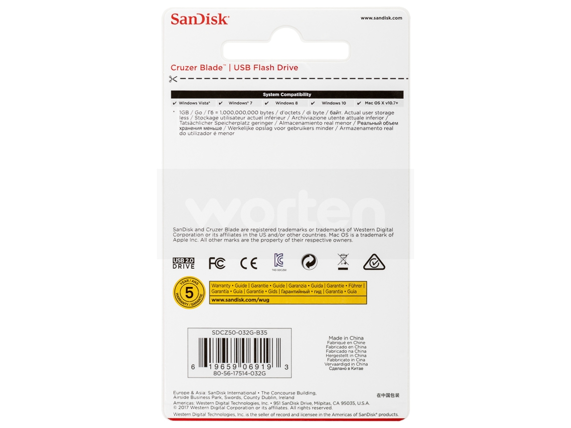 Pen USB SANDISK Cruzer Blade 32GB