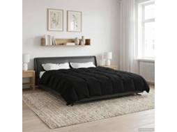 Vidaxl Edredom De Verão Simples 240 X 260 Cm Verão Preto Respirável