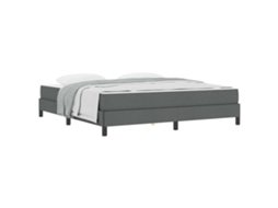 Cama Box com Colchão Cinza Escuro 180 X 200 Cm Tecido MAISON EXCLUSIVE