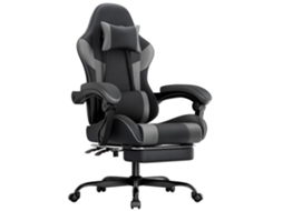 Cadeira Gamer Couro Pu Respirável 200kg Ajustável Preta Cinza VELTRIX