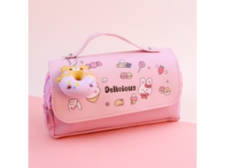 Estojo de Lápis Fofo e Espaçoso, Porta canetas Criativo em Estilo Coreano, Material Escolar para Meninas MDUG (estilo Rosa 4)