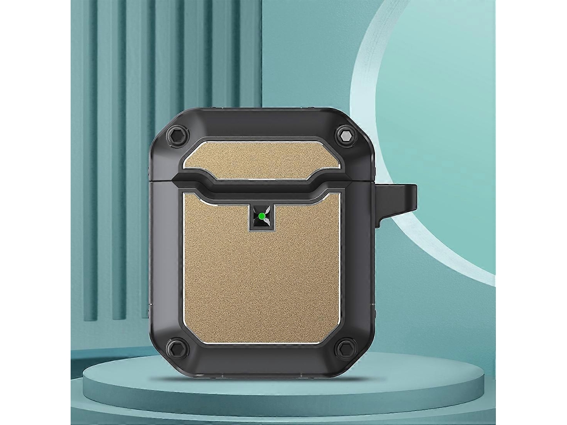 Capa protetora de TPU com gancho para fone de ouvido e sistema de fixação para AirPods 2/1 GIECY (vermelha)