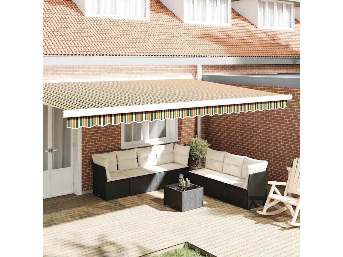 Vidaxl Substituição De Valance De Toldo Verde E Amarelo 480 X 20 Cm