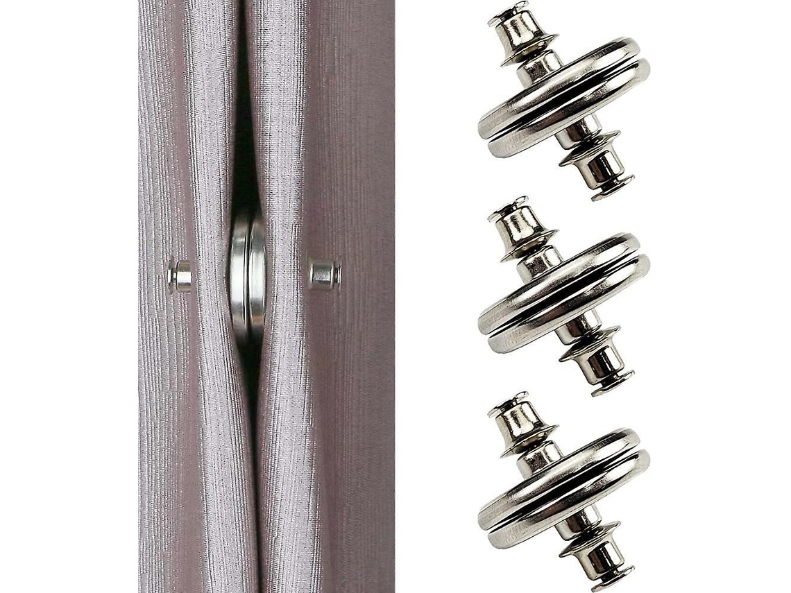 Rebe 4 Pares de Fermais Magnéticas para Cortinas de Metal com Peso Forte para Banheiro, Sala, Quarto e Escritório