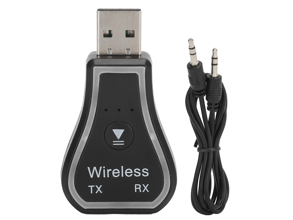Adaptador de áudio sem fio Bluetooth 5.0, transmissor e receptor com luz ambiente e USB M11 | S/MARCA