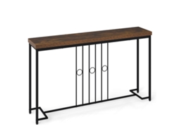 Mesa de Console Industrial, 140x30 Cm, Estrutura de Metal, Marrom NORTHIX