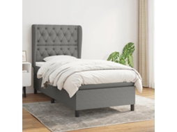 Vidaxl Cama Com Molas/colchão 80x200 Cm Tecido Cinzento-escuro
