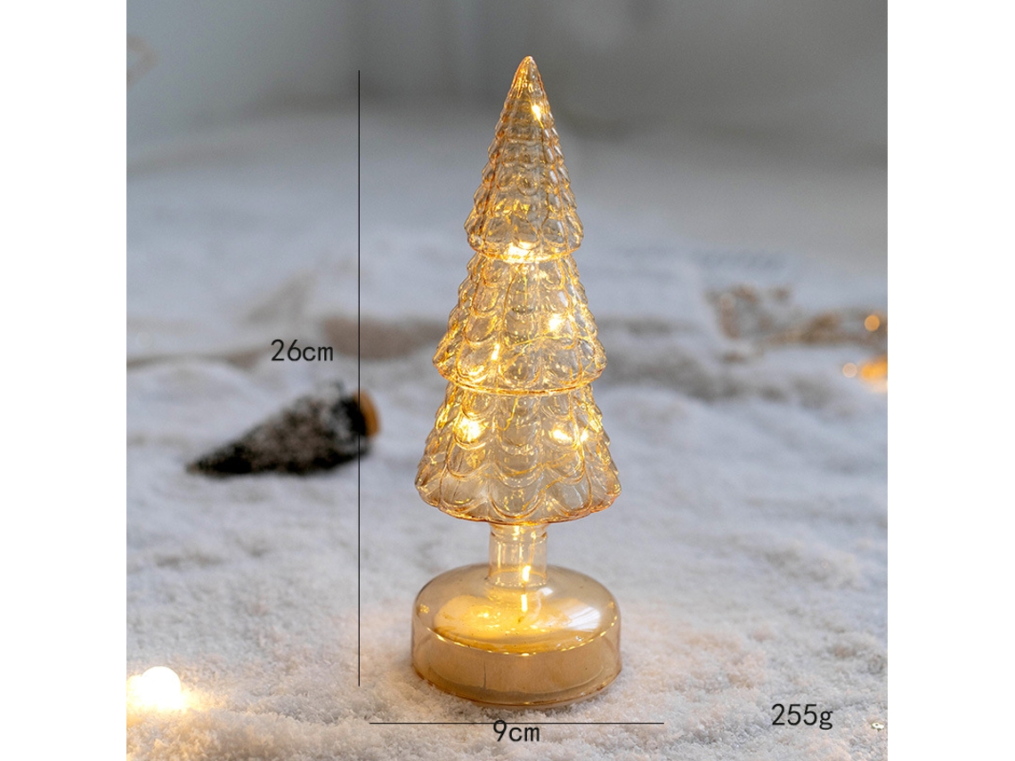 Enfeites De Árvore De Natal, Enfeites Decorativos De Vidro Para Árvore De Natal, Enfeites Para Mesa De Casa, Luz Noturna Luminosa, Aquaforge