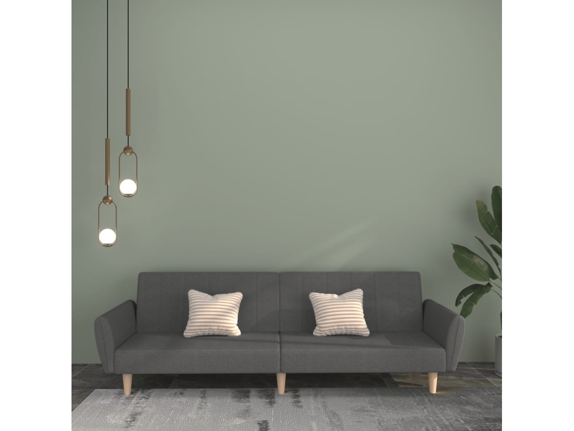 Vidaxl Sofá-cama De 2 Lugares Tecido Cinzento-claro