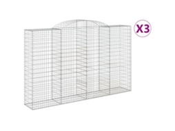 Gabion Basket, Gabion Baskets Vidaxl Prateado Ferro (300 X 50 X 180/200 Cm)