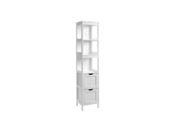 Armario Columna De Baño Con 2 Cajones Cambiables 141,5x30x30 Cm - Blanco
